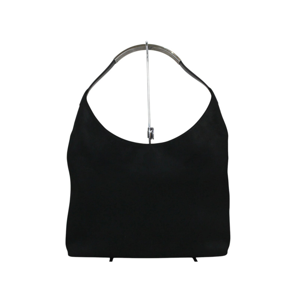 GUCCI Hobo Handbag Black Shoulder Bag Canvas Patent Vernis Leather